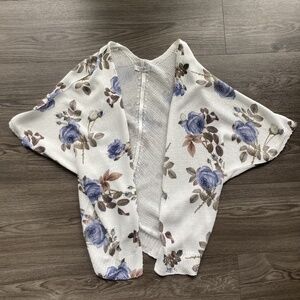 Made in Italy - Luisa Ricca, floral knit cardigan 3/4 sleeve - Size S